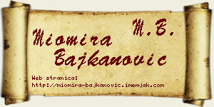Miomira Bajkanović vizit kartica